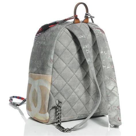 chanel backpack graffiti preis|Chanel graffiti printed backpack.